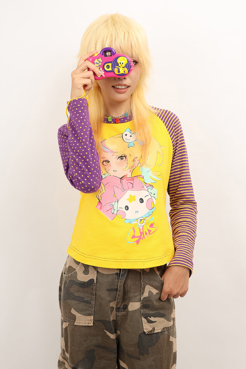 NIHON KIDS - Y2K Anime Girl Long Sleeve T-Shirt shirt NIHON KIDS