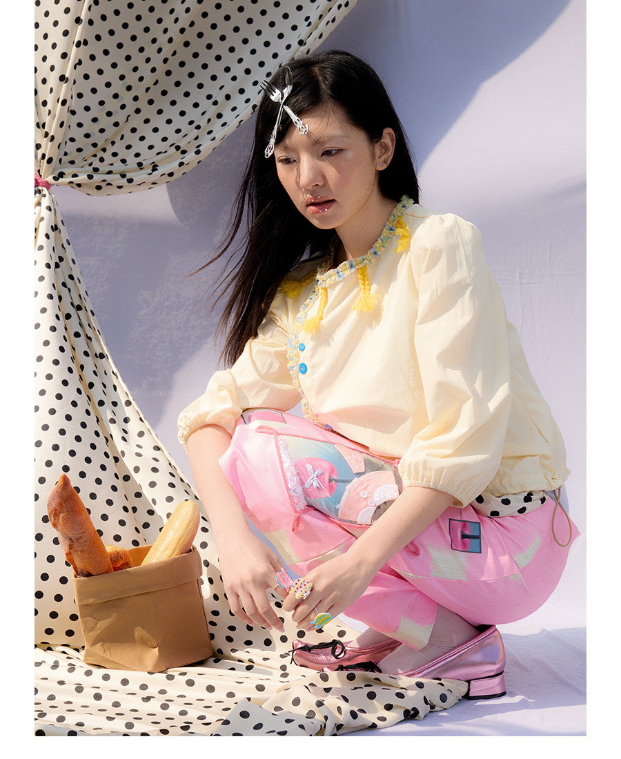 UnsocialNight - Pink Itabag Print Midi Skirt skirt UnsocialNight