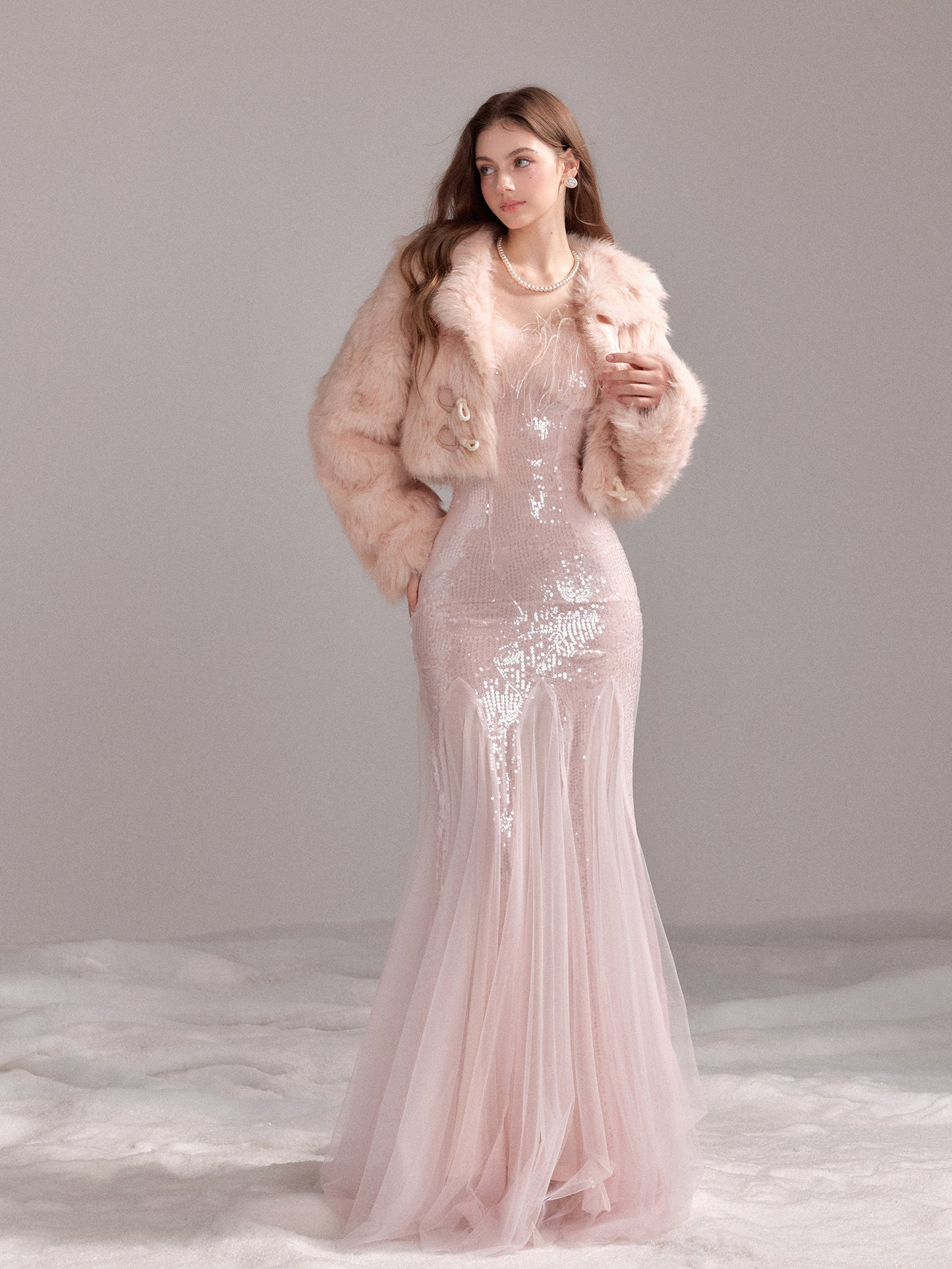 YZZI HE - “Moonlit Galaxy” Sequin Mesh Mermaid Evening Dress dress YZZI HE