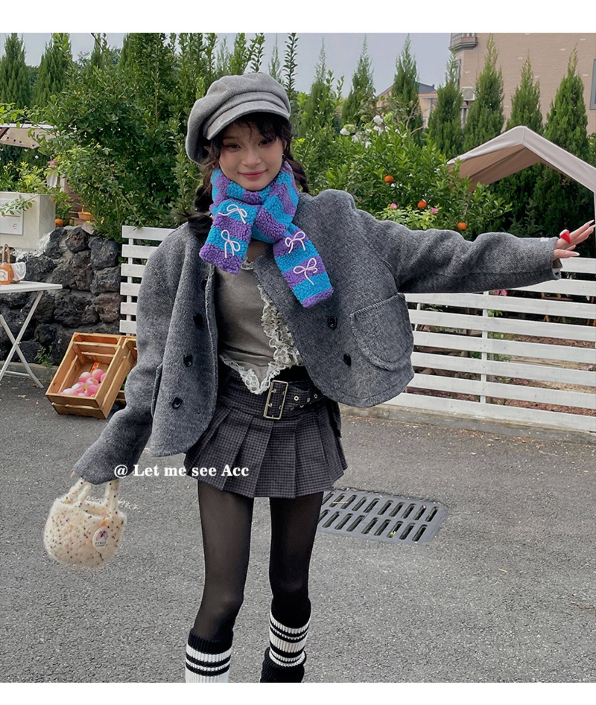 LET ME SEE - Kawaii Colorblock Lamb Scarf scarf let me see