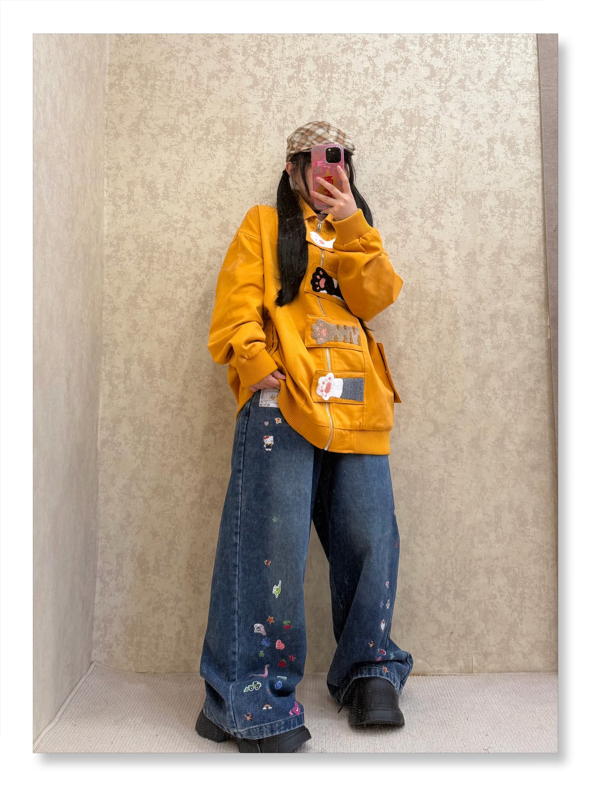 BIBULU - Kidcore Cat Paw Embroidered Jacket jacket BIBULU