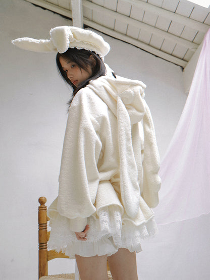 daytoday everyday institute - Girly Plush Angel Ear Dress Coat coat daytoday everyday institute