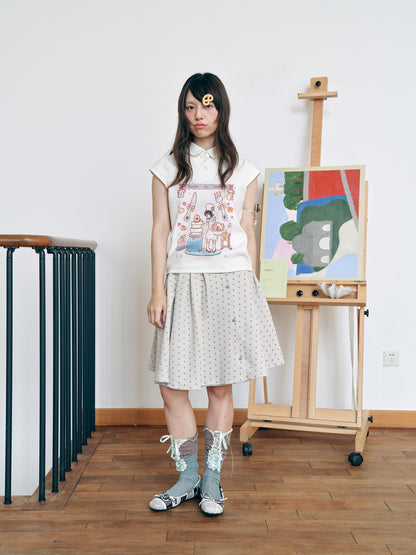 Have A Meal - Peter Pan Collar Cotton Tee