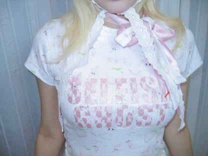 SelfishGhost - Bunny Strawberry Bow Two-Piece Set set SelfishGhost