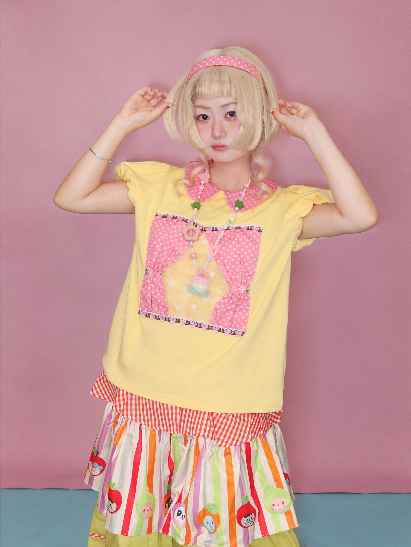 Lulululu - Yellow Polka Puff Tee shirt LULULULU