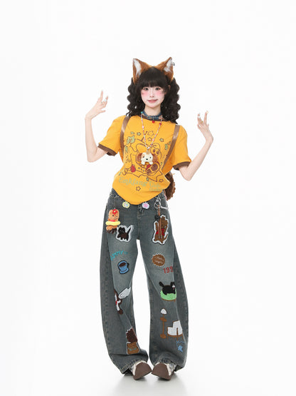Languid Park - Star Print Slim Tee tshirt Languid Park