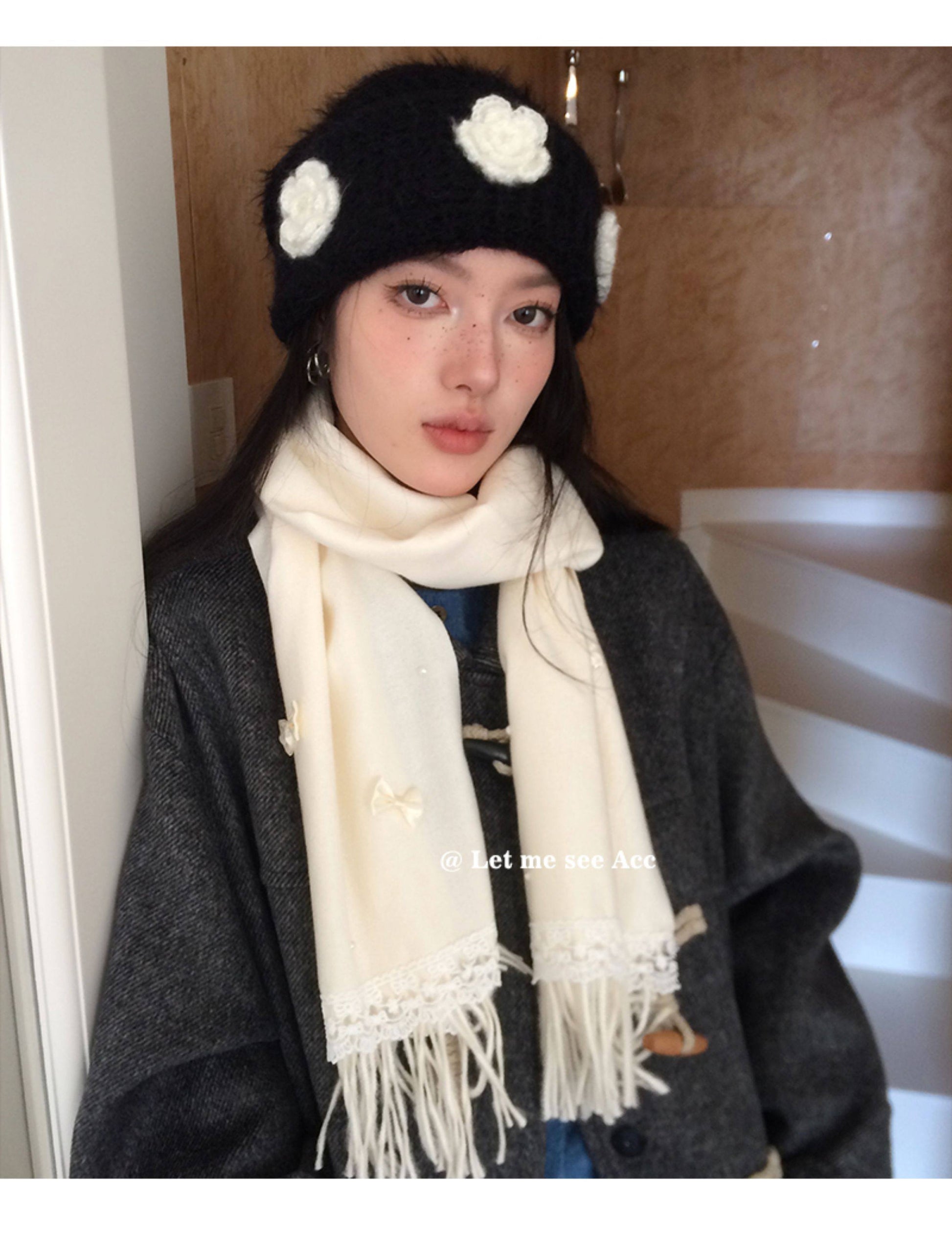 Let Me See - Vintage Lace Fringe Scarf scarf let me see