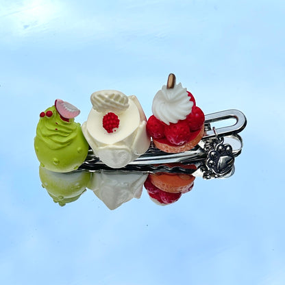 Mononoke - Kawaii Sweet Dessert Ice Cream Cake Hair Clip hair clip Mononoke Three-Flavored Cake Hair Clip - 1 Piece