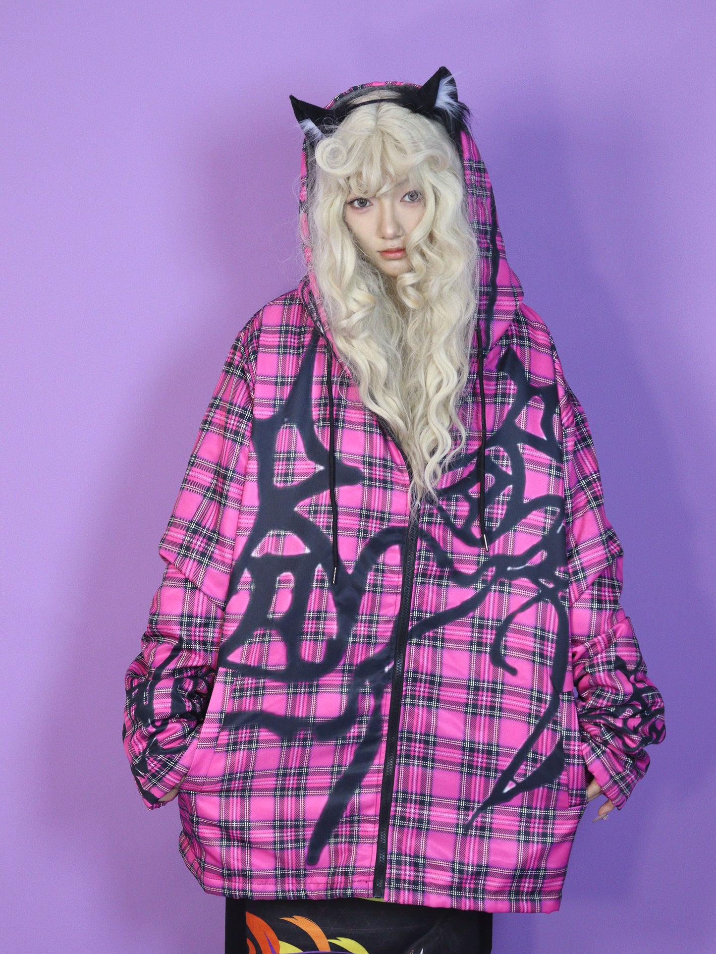 LEERROO - Harajuku Kawaii Padded Hoodie Jacket Fleece Lining hoodie Leerroo