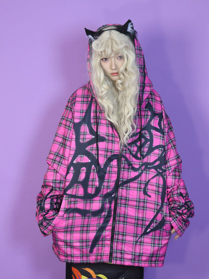 LEERROO - Harajuku Kawaii Padded Hoodie Jacket Fleece Lining hoodie Leerroo