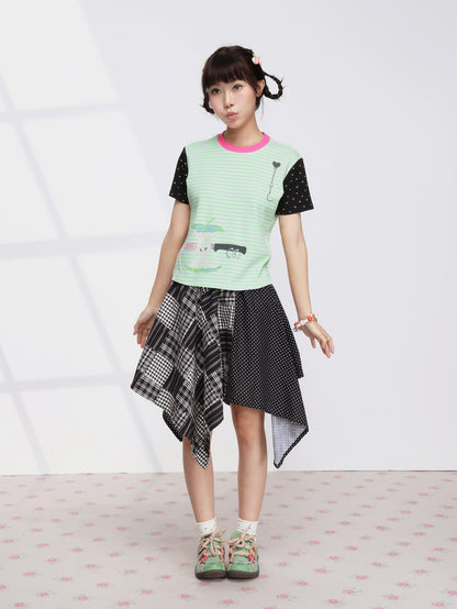 FRUITS - Apple Stripe Contrast Tee tshirt Fruits