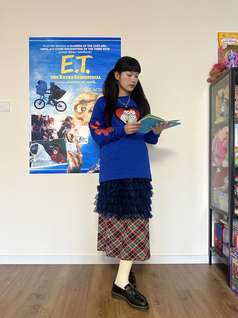 bunnybunnygun – Decora Kei Blue Oversized Tee shirt bunnybunnygun