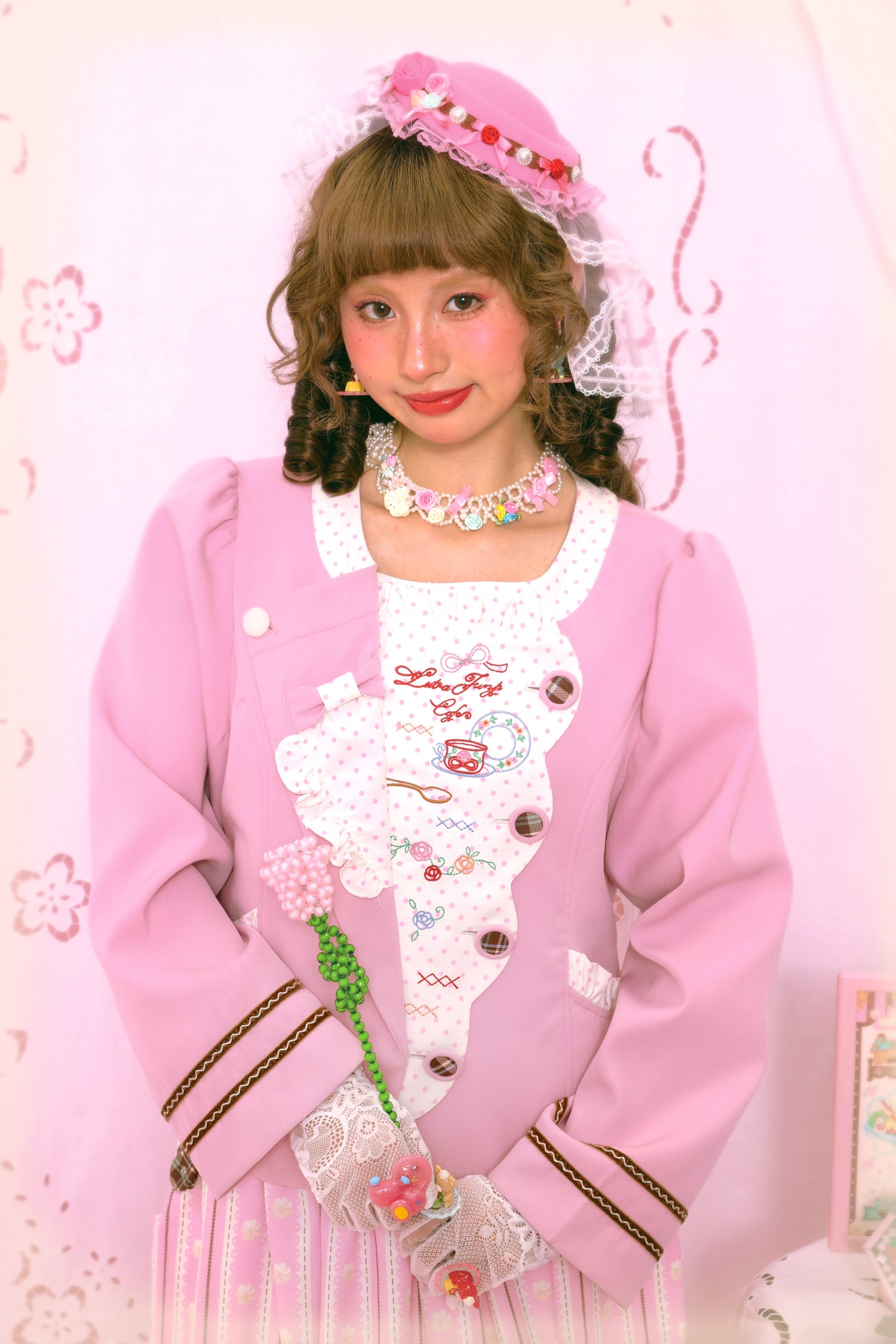 utra Jump - Kawaii Blazer Vintage Pink Brown Jacket jacket Lutra Jump