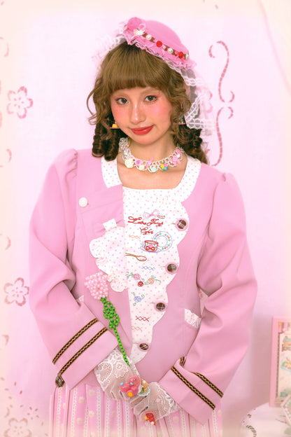 utra Jump - Kawaii Blazer Vintage Pink Brown Jacket jacket Lutra Jump