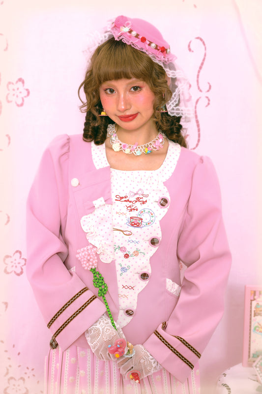 utra Jump - Kawaii Blazer Vintage Pink Brown Jacket jacket Lutra Jump