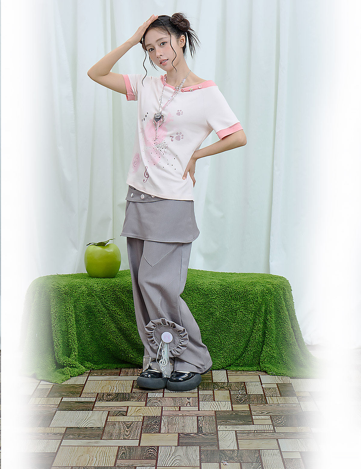 Moon Meadow - Music Note Wide Leg Pants PANTS Moon Meadow