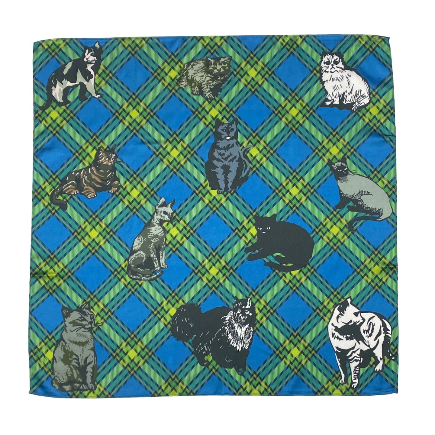 bunnybunnygun - Harajuku Cat Print Square Scarf Kerchief bunnybunnygun