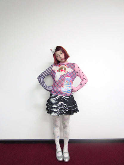 OurHappy Bow-Tie Layered Skirt | Ruffle Mini Skirt – Cute Tiered Girlcore Style skirt Our Happy