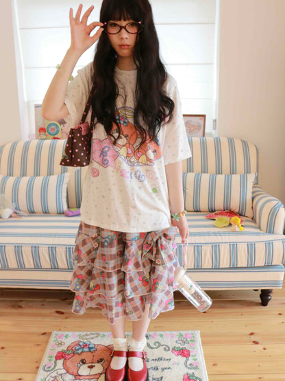 KaiXin Hostel - Bear Heart Star Print T-Shirt tee KaiXin hostel