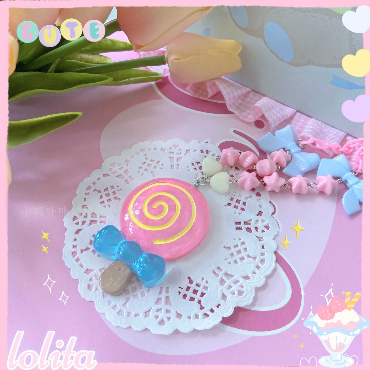 Bear Doll - Colorful Lollipop Candy Necklace necklace Bear Doll