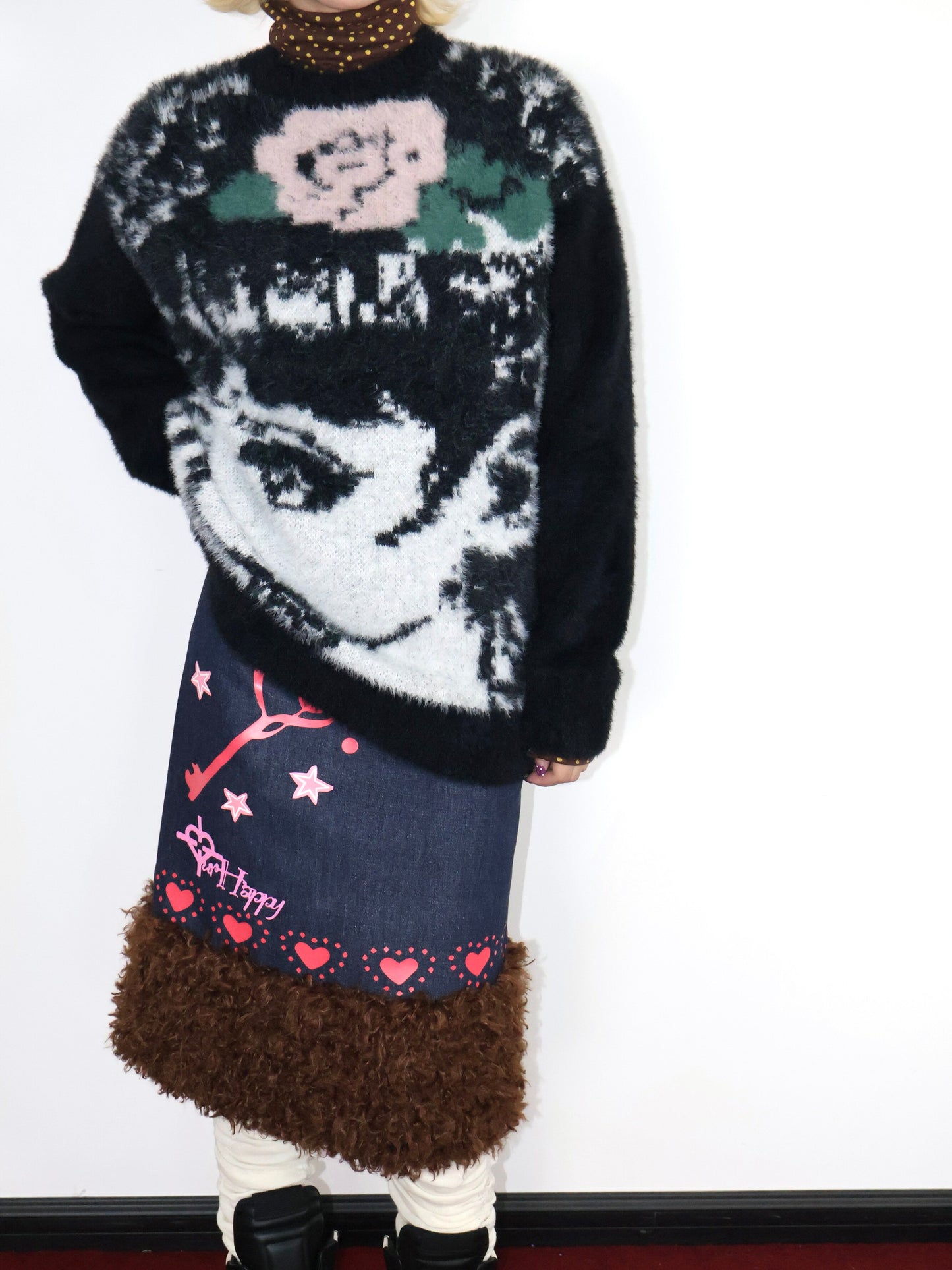 OurHappy - Denim Patch A-Line Skirt skirt Our Happy