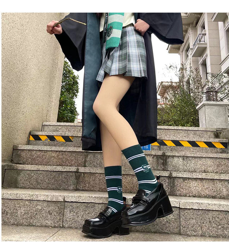 Harajuku Black Letter Stripe School Socks Harry Potter Socks