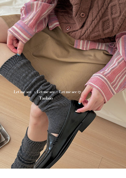 LET ME SEE 复古高级感舒适踩脚袜套 中筒堆堆袜显腿细百搭腿套 sock let me see