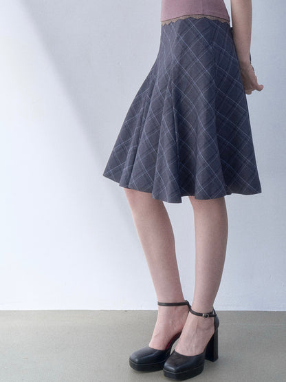 SOS SEAMSTRESS - Plaid Polka Mermaid Skirt skirt SOS SEAMSTRESS