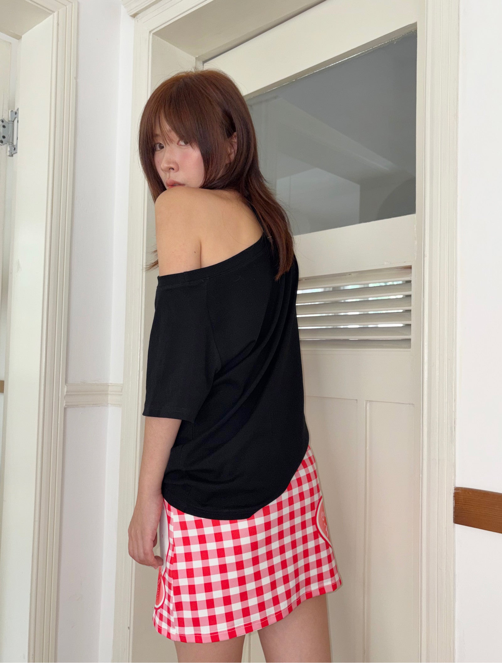Oogreenapple - Love Guinea Pig Plaid Mini Skirt skirt Oogreenapple