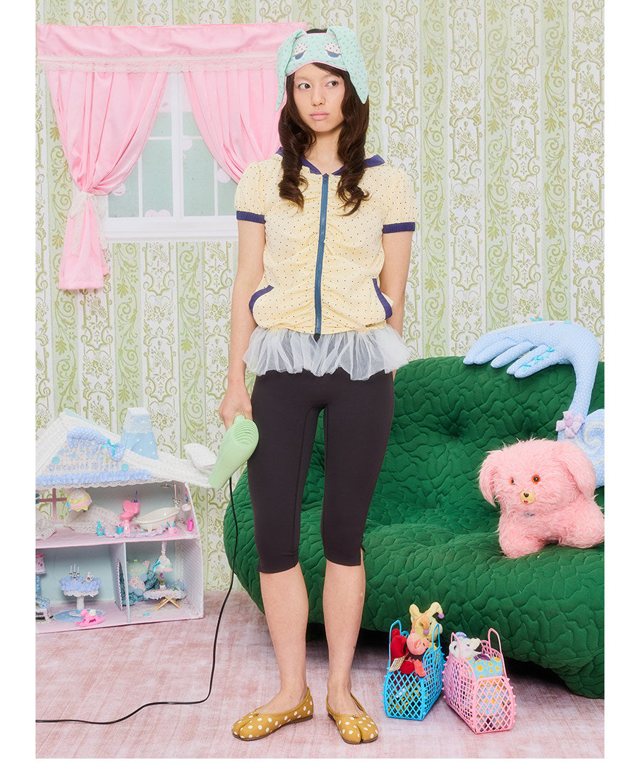 UnsocialNight - Polka Dot Hooded Lace Cardigan shirt UnsocialNight