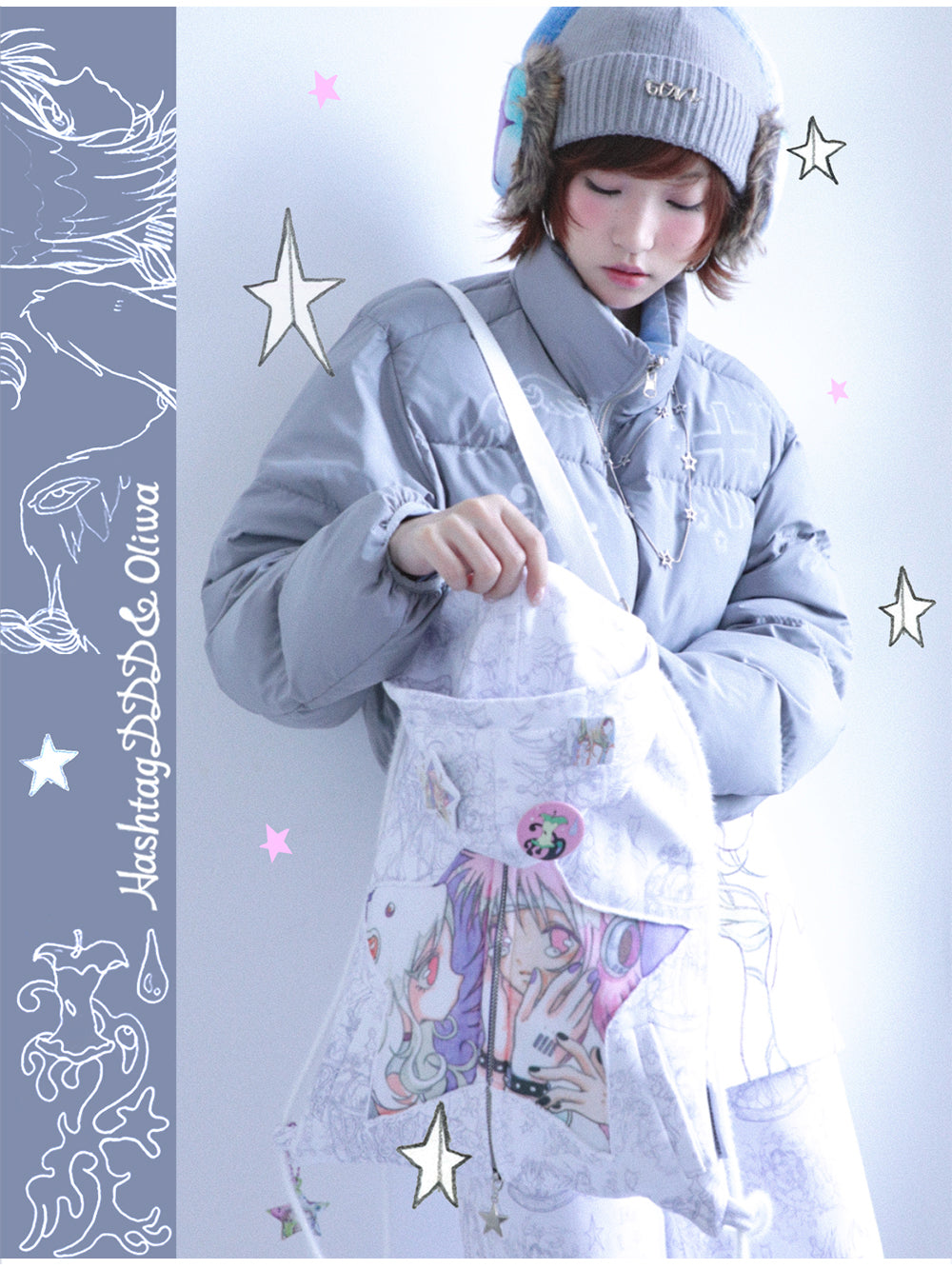 Hashtag DDD - Y2K Convertible Hoodie Strap Bag bag Hashtag DDD