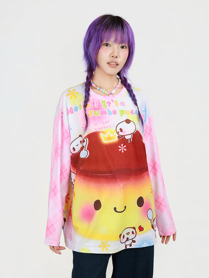 Nihon Kids - Kawaii Pudding Print Top shirt NIHON KIDS