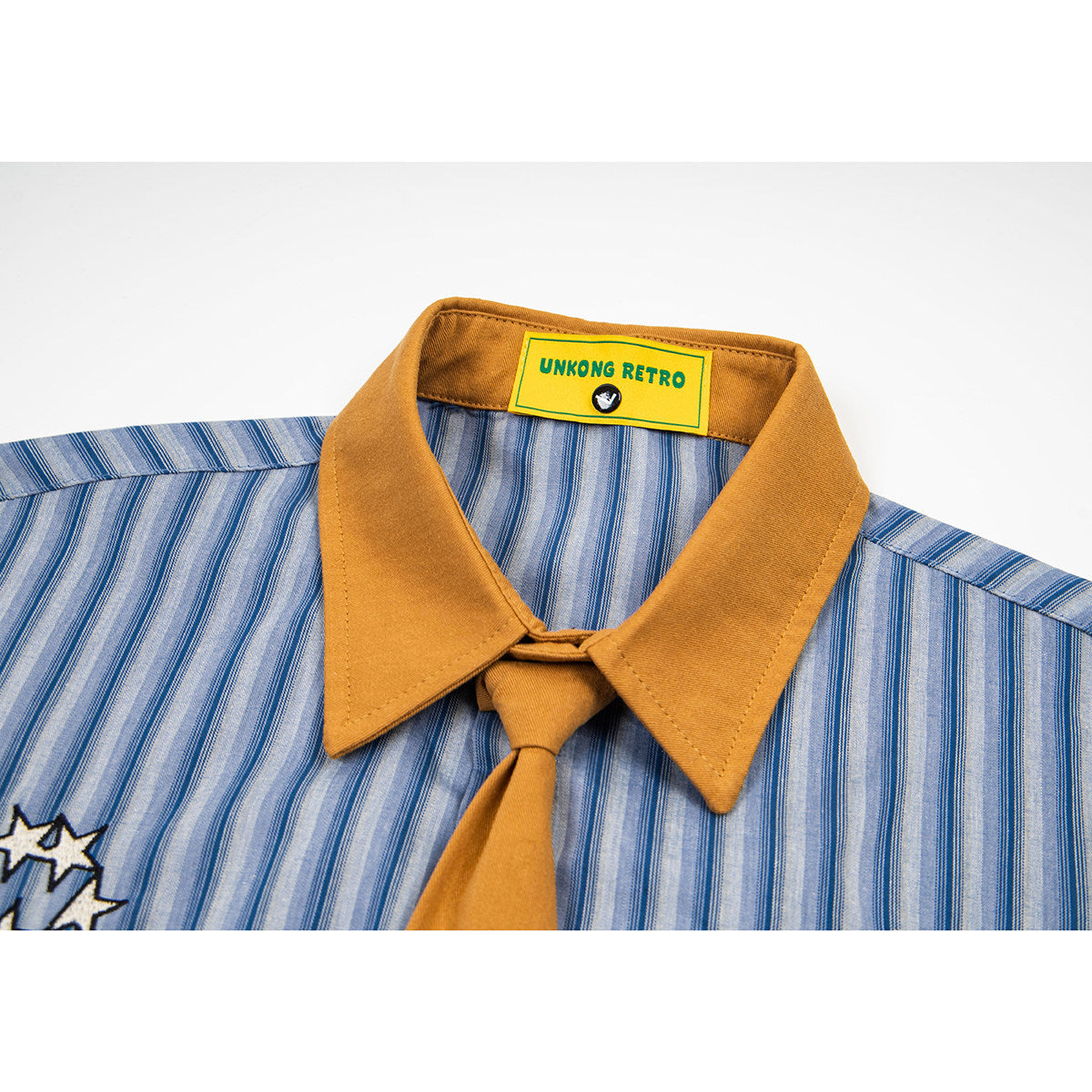 BIBULU - Japanese Cartoon Embroidered Stripe Shirt shirt BIBULU
