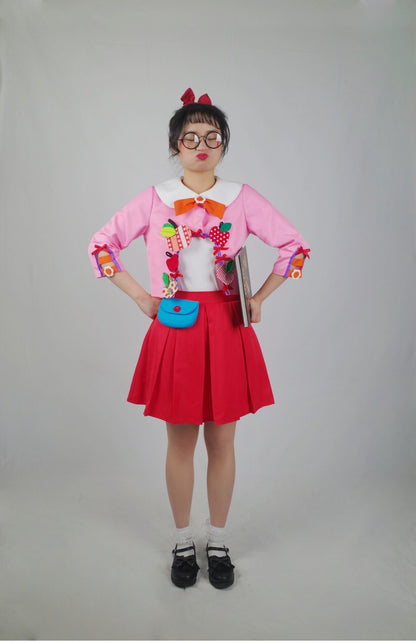 GOODBABY - Pink Fruit Patchwork Vintage Short Jacket jacket goodbaby
