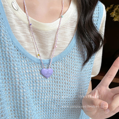 GIRL INSTITUTE - Colorful Planet Heart Necklace necklace GIRL INSTITUTE