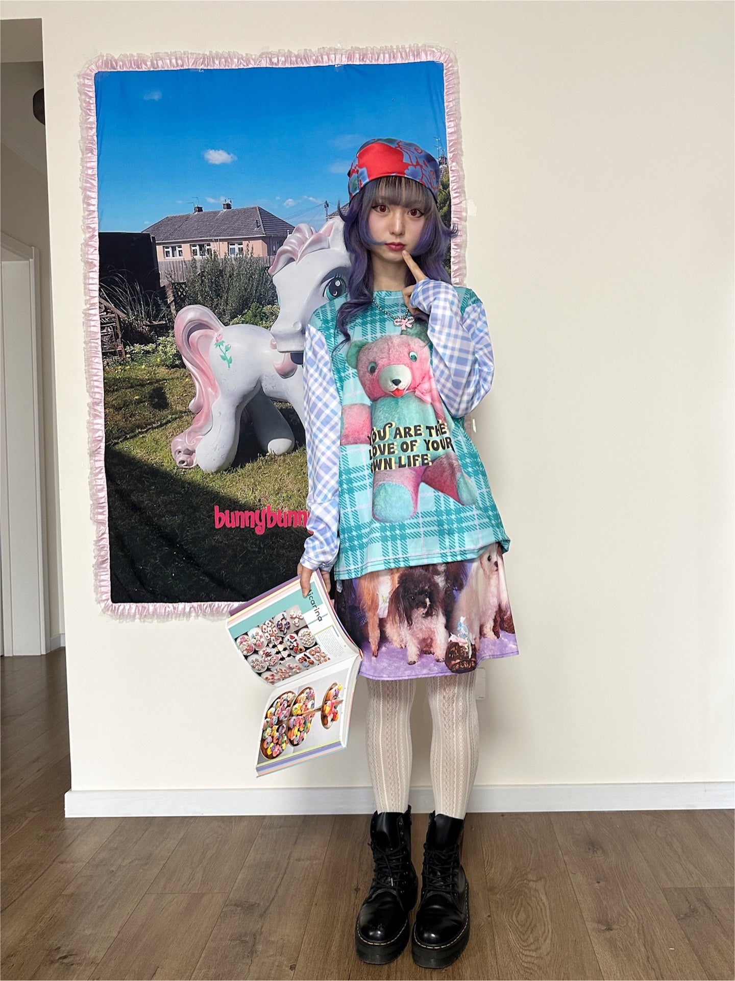 BunnyBunnyGun - Harajuku Dog Print Mini Skirt Kawaii Street Style skirt bunnybunnygun