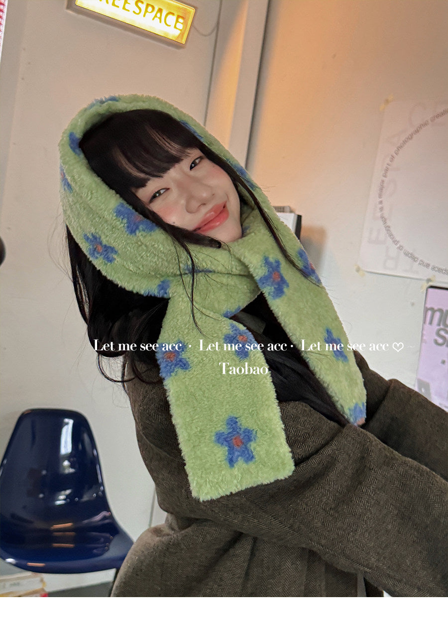 LET ME SEE - Kawaii Plush Flower Scarf scarf let me see