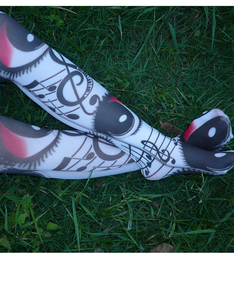 ki00bi00 - Dreamcore Red Eye Music Note Tights socks ki00bi00