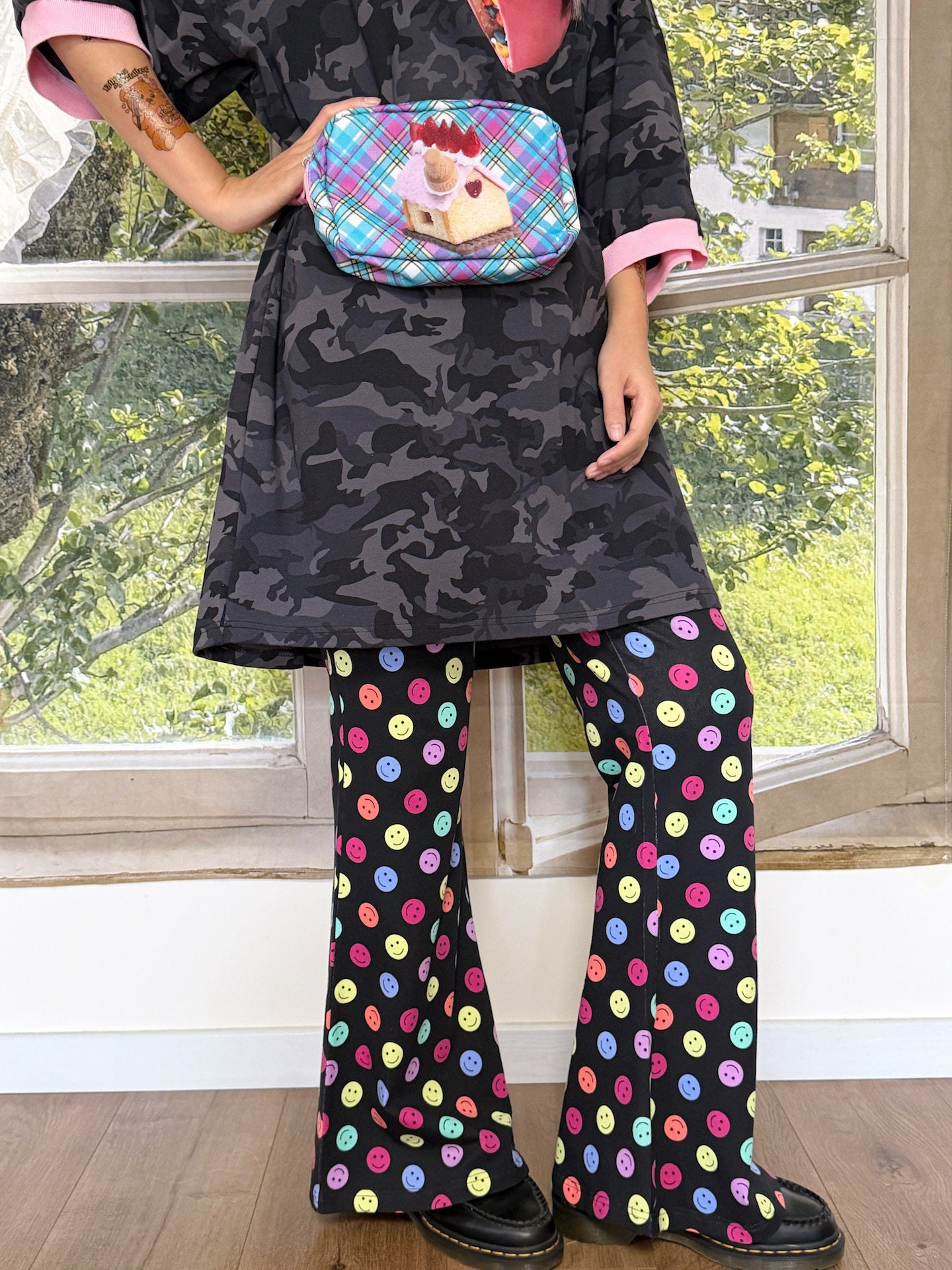 bunnybunnygun - Black Camo Oversize Tee Dress dress bunnybunnygun