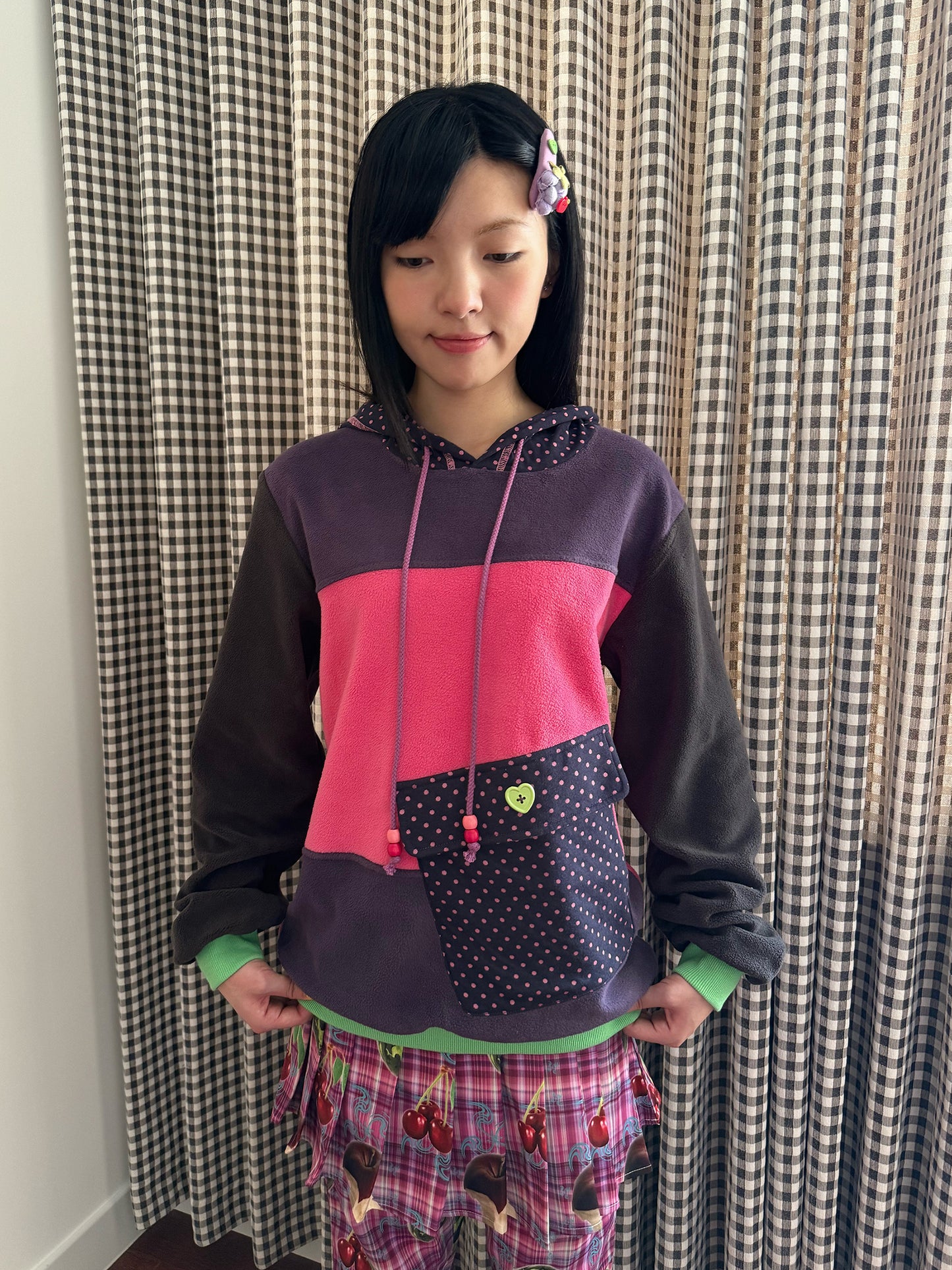 FRUITS - Kawaii Colorblock Fleece Hoodie hoodie Fruits