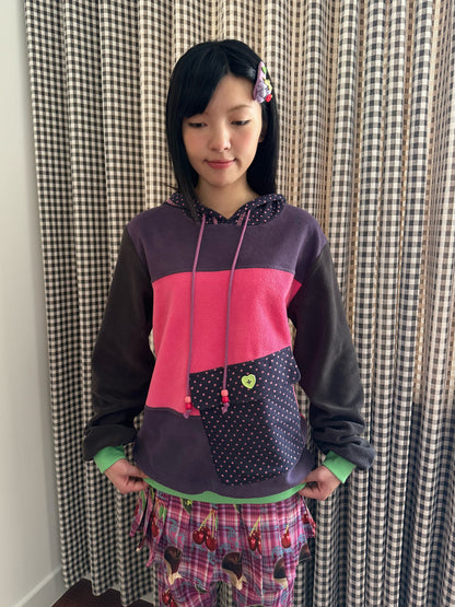 FRUITS - Kawaii Colorblock Fleece Hoodie hoodie Fruits