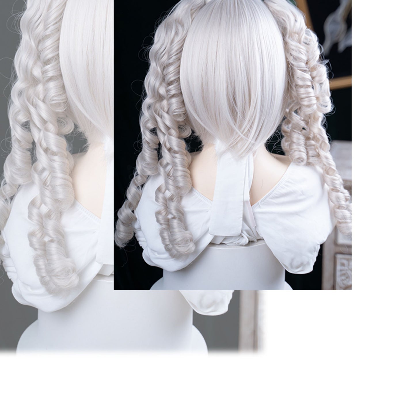 Alice Garden - Kawaii Moonlight White Twin-Tail Wig wig Alice Garden