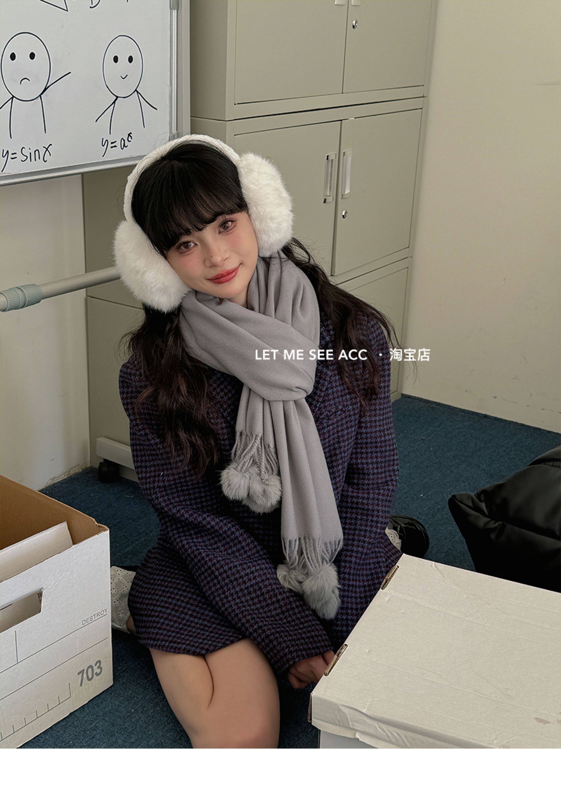 LET ME SEE - Academic Pom Pom Scarf scarf let me see