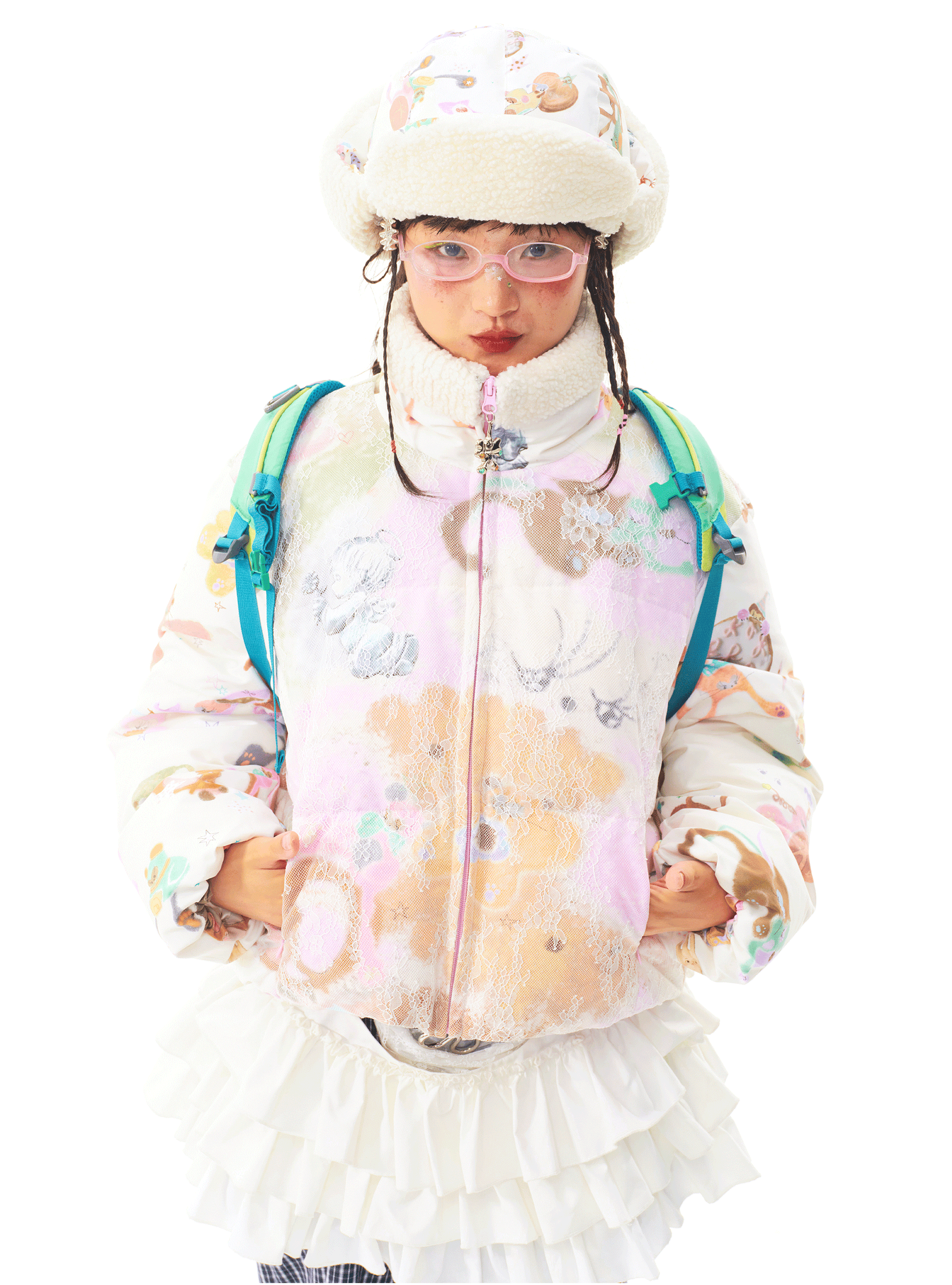 sillysis - Cute Illustrated Down Jacket jacket sillysis