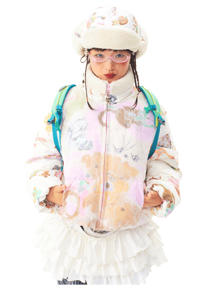 sillysis - Cute Illustrated Down Jacket jacket sillysis