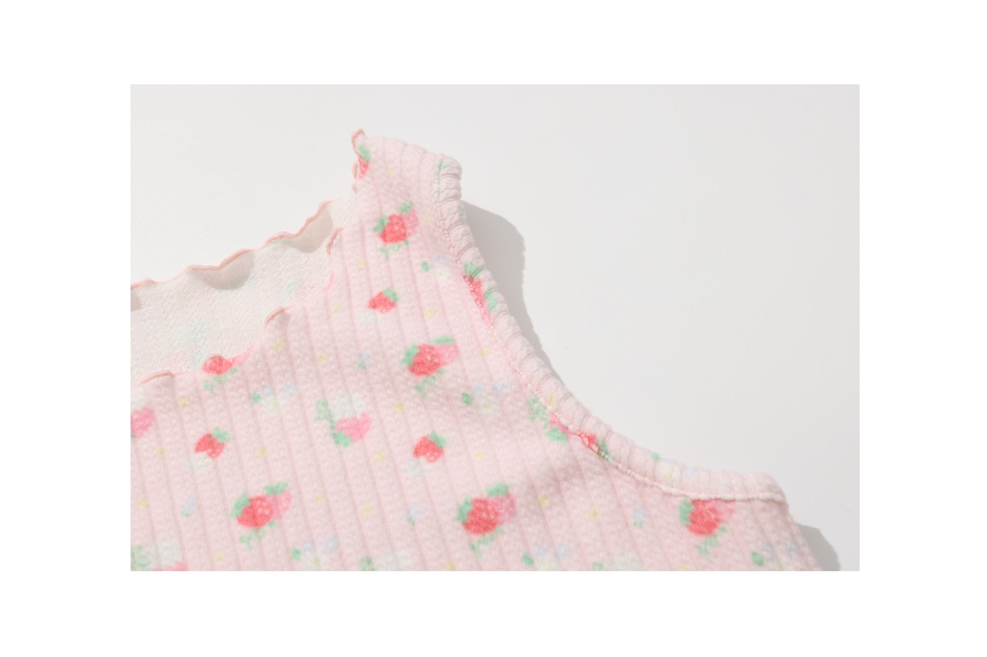 shishihshop Strawberry Frill Vest | Harajuku Layered Look Cotton Ruffle Tank Top vest shishihshop