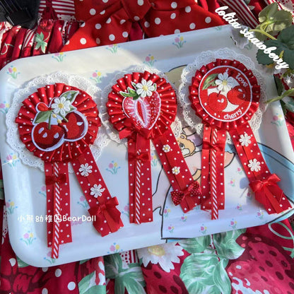 Bear Doll - Kawaii Strawberry Cherry Pin hair clip Bear Doll