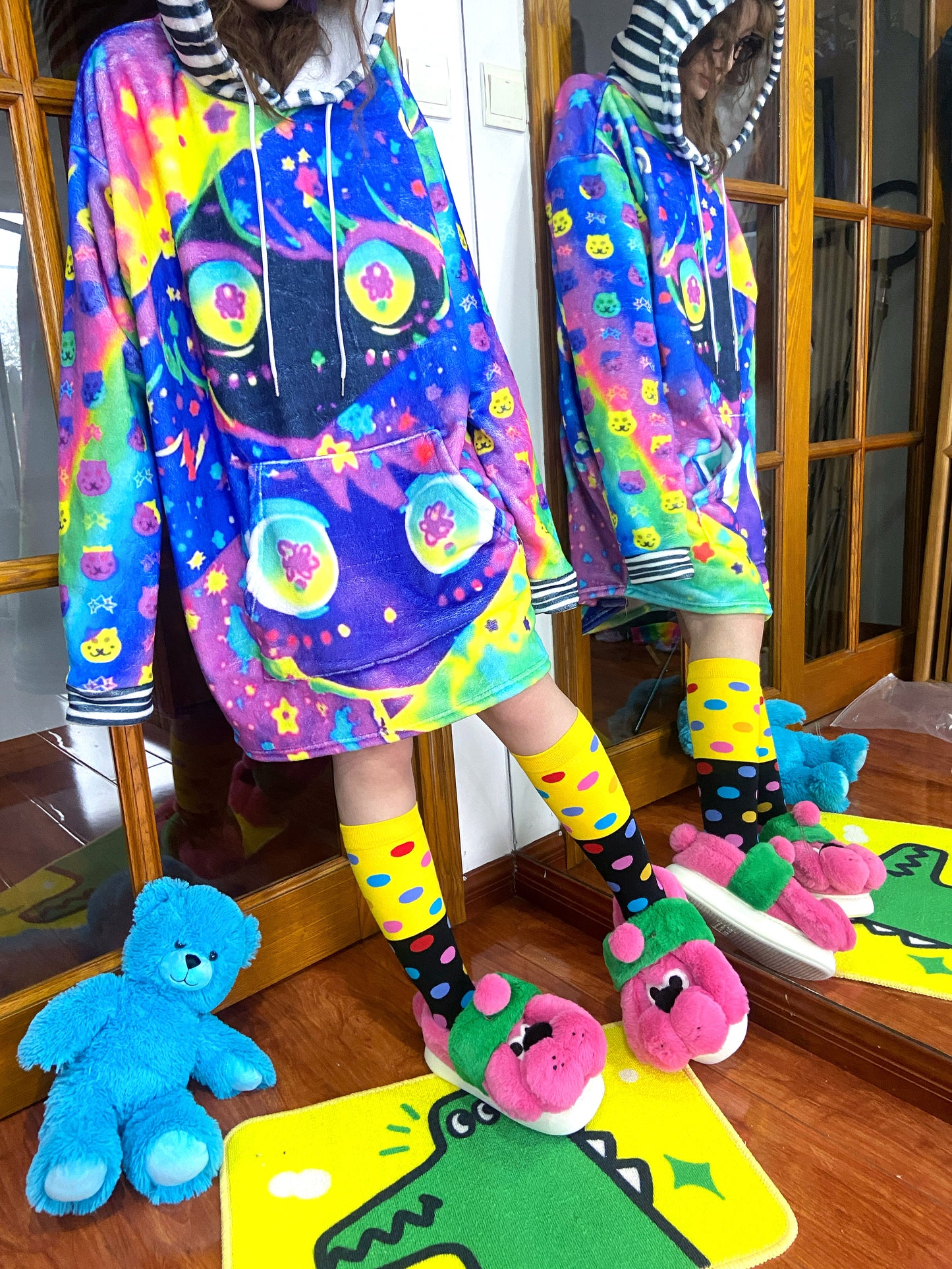 Leerroo - Decora Kei Fleece Cartoon Hoodie hoodie Leerroo