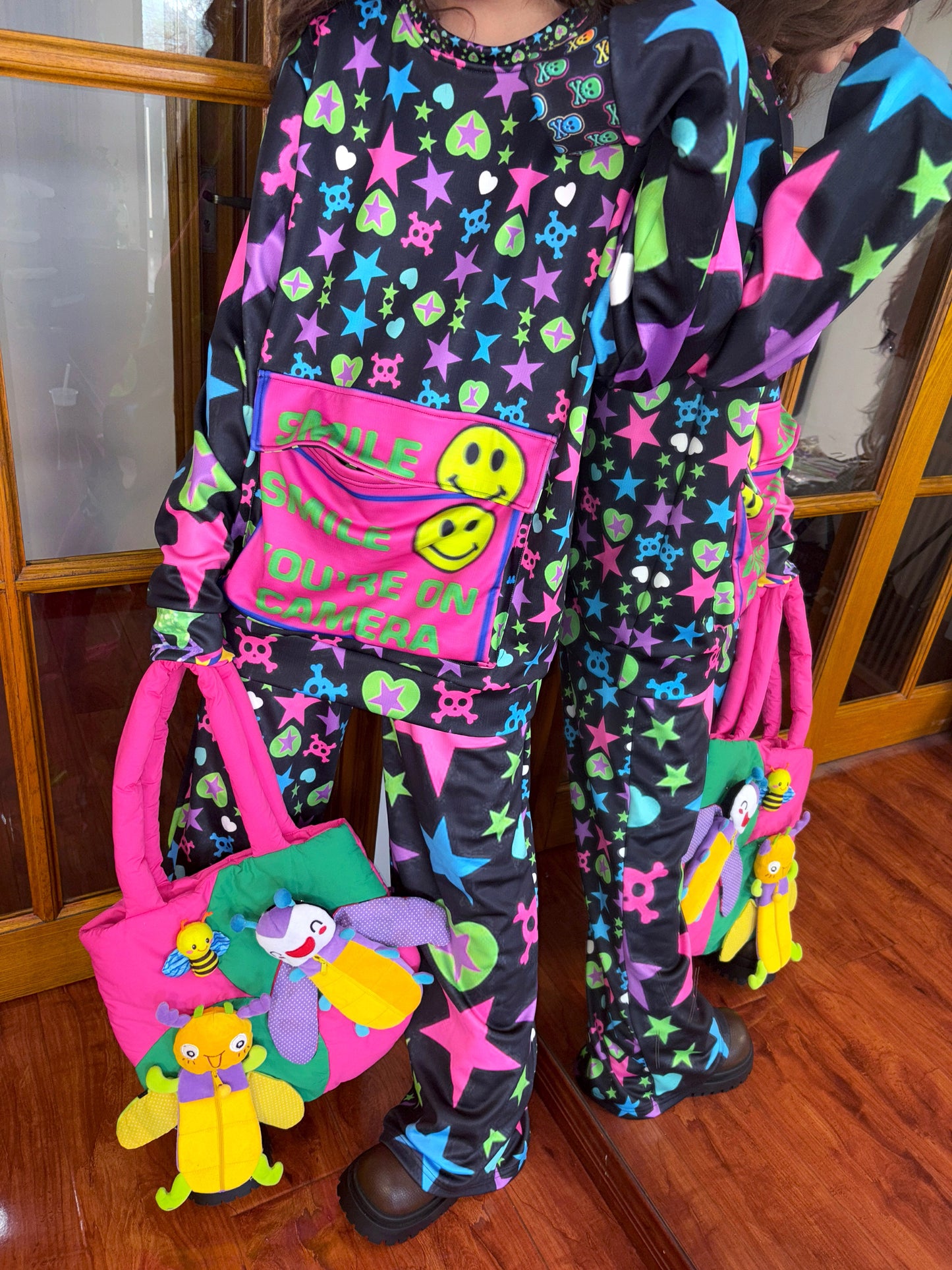 Leerroo - Harajuku Dopamine Oversized Fleece Sweatshirt sweatshirt Leerroo