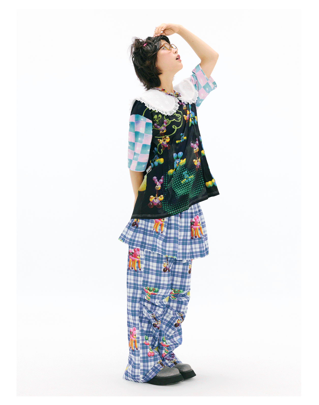 sillysis - Kawaii Plaid Multi-Way Pants pants sillysis